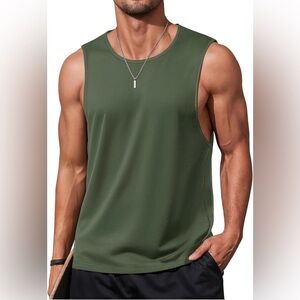 Men's Green Sleeveless Shirt